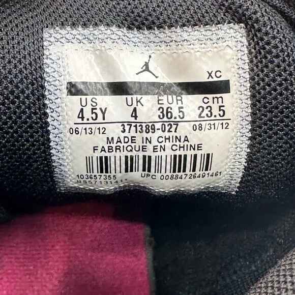 Nike Jordan Flight Kids Basketball Sneakers Unisex US Size 4.5Y Black 371389-027