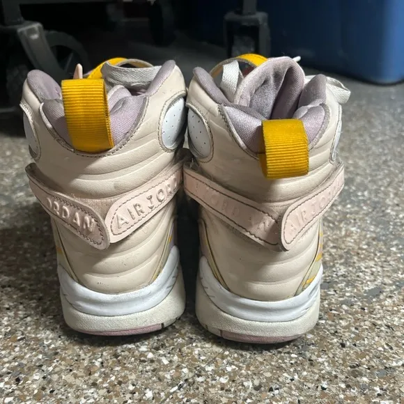 Nike Jordan White Purple &amp; Yellow Sneakers