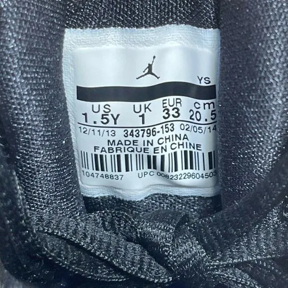 Nike Jordan Air True Flight Unisex Kids Basketball Shoes White US 1.5Y 343796-15