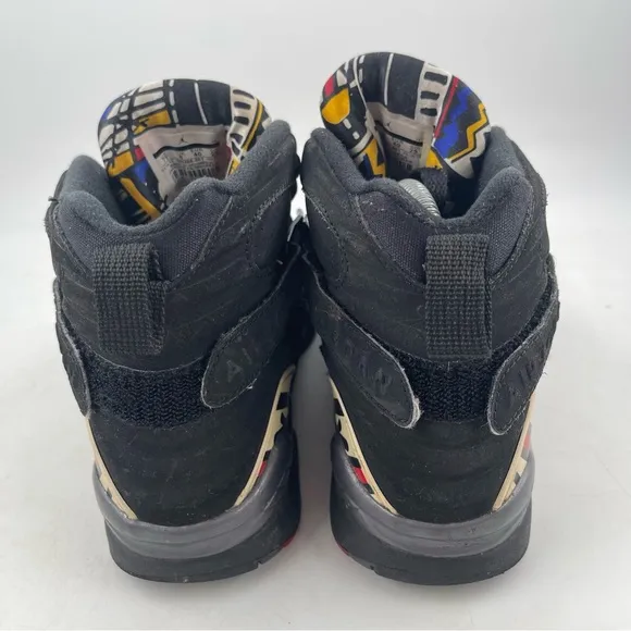 Nike Kids Air Jordan 8 Retro Playoffs GS- SZ 7 Y -Black Basketball Shoes Sneaker