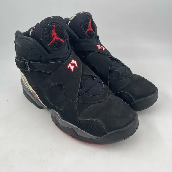 Nike Kids Air Jordan 8 Retro Playoffs GS- SZ 7 Y -Black Basketball Shoes Sneaker