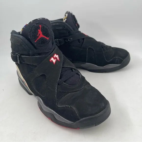 Nike Kids Air Jordan 8 Retro Playoffs GS- SZ 7 Y -Black Basketball Shoes Sneaker