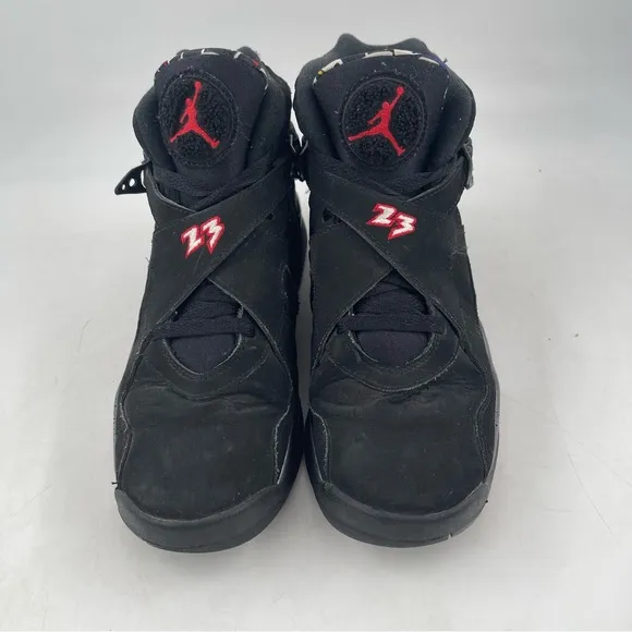 Nike Kids Air Jordan 8 Retro Playoffs GS- SZ 7 Y -Black Basketball Shoes Sneaker