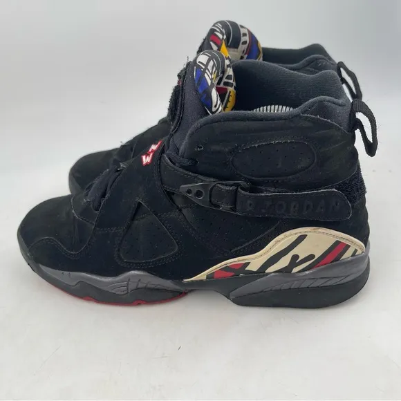 Nike Kids Air Jordan 8 Retro Playoffs GS- SZ 7 Y -Black Basketball Shoes Sneaker