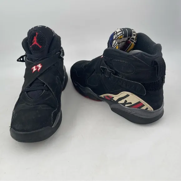 Nike Kids Air Jordan 8 Retro Playoffs GS- SZ 7 Y -Black Basketball Shoes Sneaker