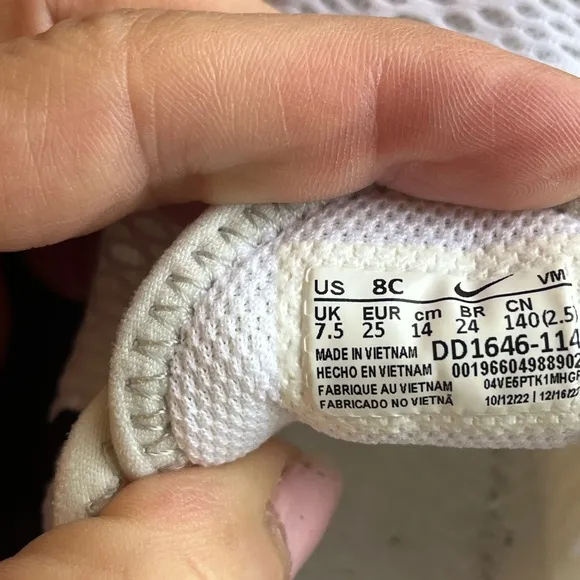 Nike Kids' White and Red Sneakers