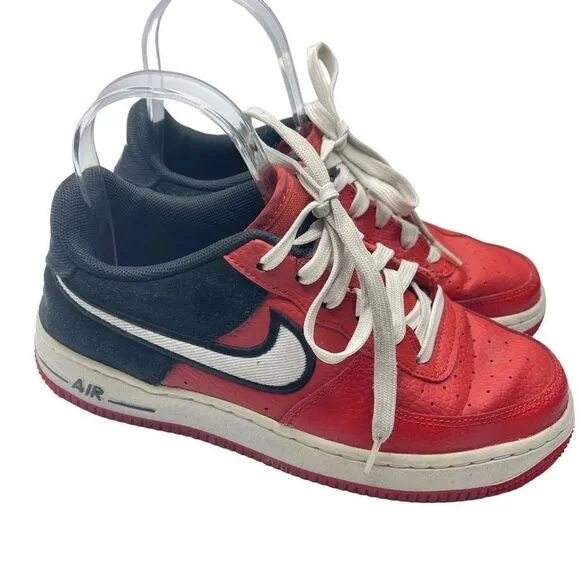 Nike Kids Sneaker Shoes Air Force 1 Low Mystic Athletic Red Black Size 5Y