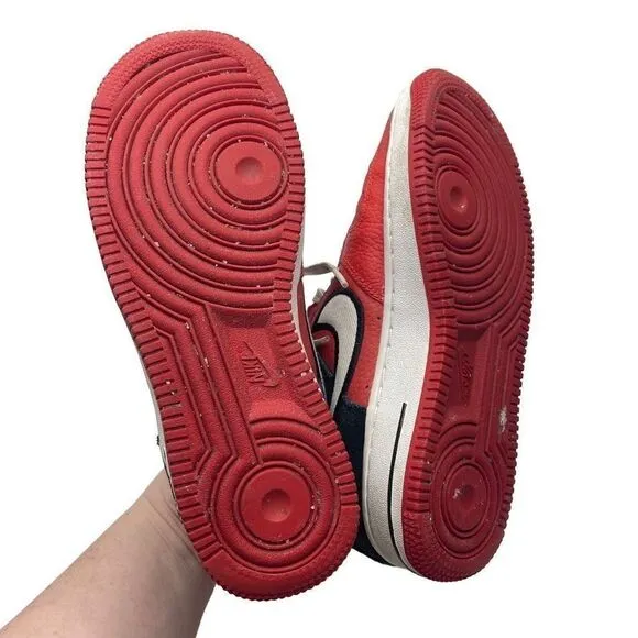 Nike Kids Sneaker Shoes Air Force 1 Low Mystic Athletic Red Black Size 5Y