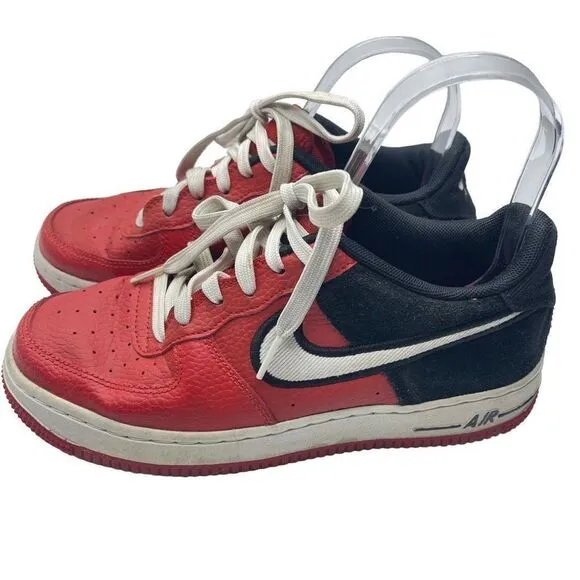 Nike Kids Sneaker Shoes Air Force 1 Low Mystic Athletic Red Black Size 5Y