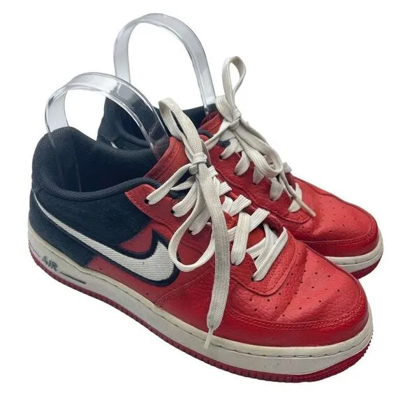 Nike Kids Sneaker Shoes Air Force 1 Low Mystic Athletic Red Black Size 5Y