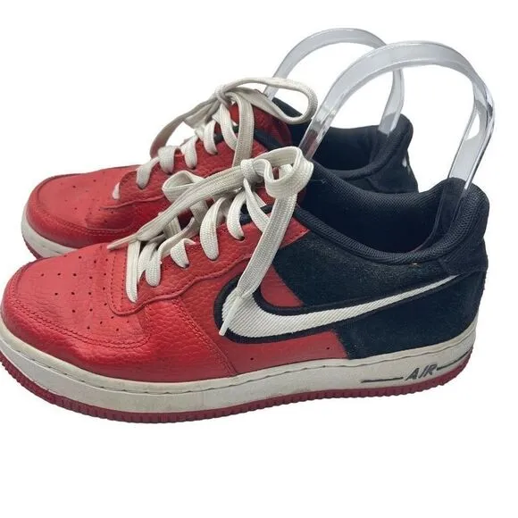 Nike Kids Sneaker Shoes Air Force 1 Low Mystic Athletic Red Black Size 5Y