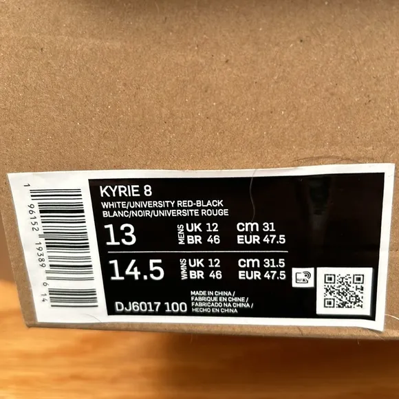 Nike Kyrie 8 men’s white university red-black NWT