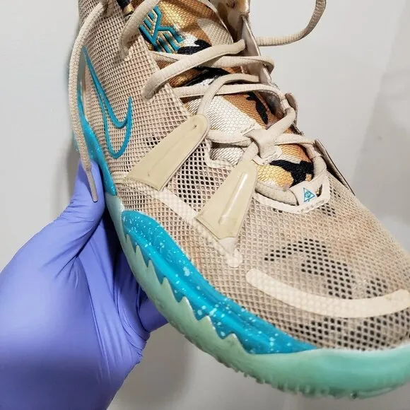 Nike Kyrie Kids' Boys' Blue, Tan &amp; Camouflage Back to School Sneakers Size 7Y