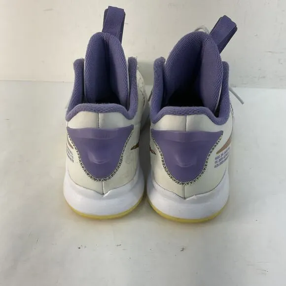 Nike LeBron Witness 5 White Purple Gold Sneakers Kid's Size 5.5 Preowned
