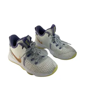 Nike LeBron Witness 5 White Purple Gold Sneakers Kid's Size 5.5 Preowned