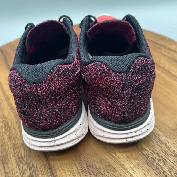 Nike Lunar Flyknit 3 Shoes Womens Size 8.5 Pink/Black/Orange Running Workout Gym