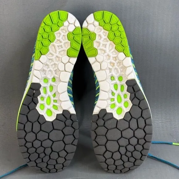 Nike Men's Flyknit Streak Running Shoes Gamma Blue/Green Multi-Color size 10