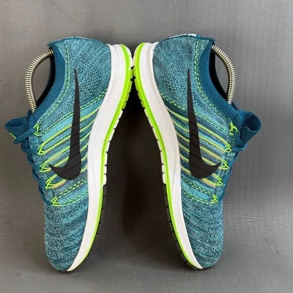 Nike Men's Flyknit Streak Running Shoes Gamma Blue/Green Multi-Color size 10