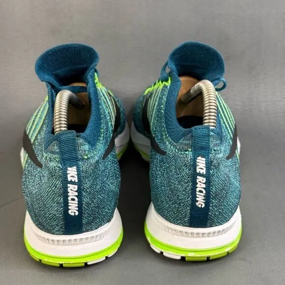 Nike Men's Flyknit Streak Running Shoes Gamma Blue/Green Multi-Color size 10