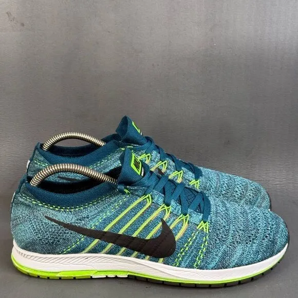 Nike Men's Flyknit Streak Running Shoes Gamma Blue/Green Multi-Color size 10
