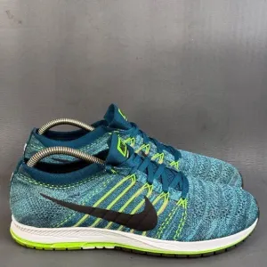 Nike Men's Flyknit Streak Running Shoes Gamma Blue/Green Multi-Color size 10