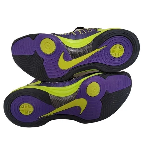 Nike Men's Lunar Hyperdunk Sneakers Purple/Neon Green 13M