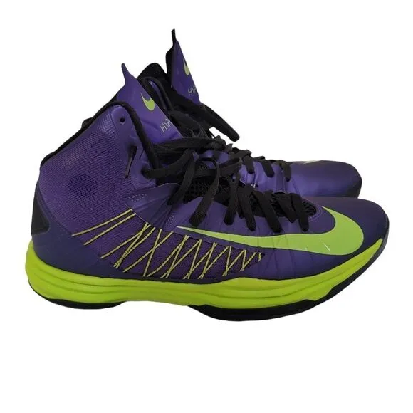 Nike Men's Lunar Hyperdunk Sneakers Purple/Neon Green 13M