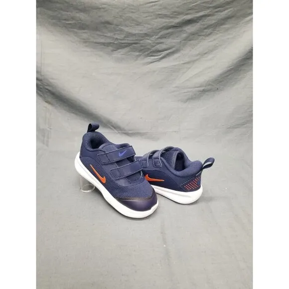 Nike Omni Multi-Court Sneakers Slip-On Blue Orange Size 8 DISPLAY MODEL!