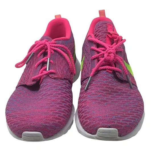 Nike Roshe Flyknit 'Pink Flash' Unisex Sneakers Mens 9.5 Womens 11 677243-601