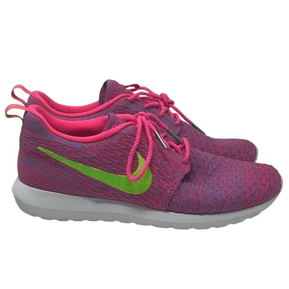 Nike Roshe Flyknit 'Pink Flash' Unisex Sneakers Mens 9.5 Womens 11 677243-601