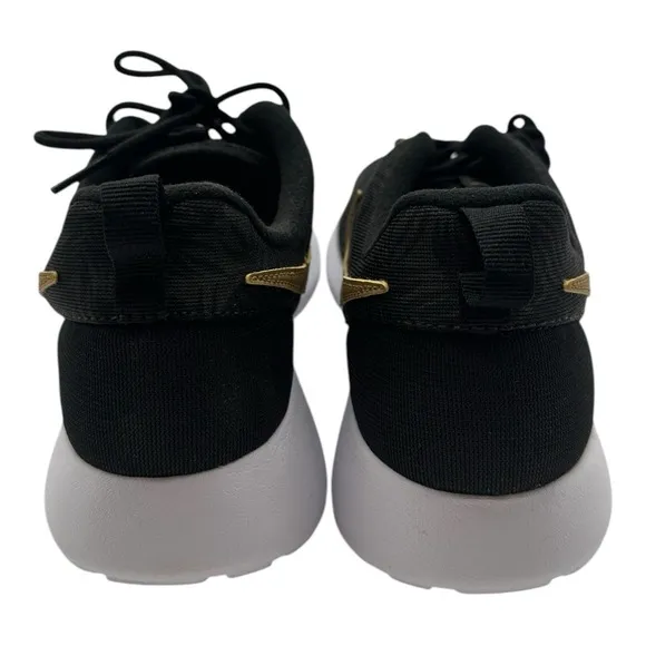 Nike Roshe One Print GS Running Shoes Size Youth 6.5 Womens 8 Black Gold Sneaker