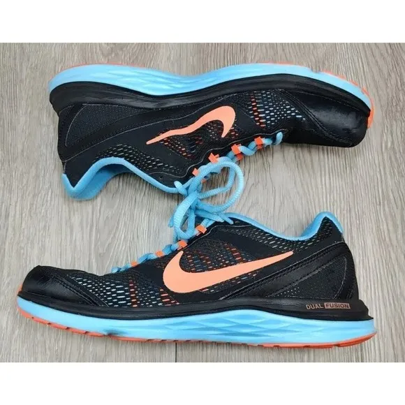 Nike Running Womens Shoes Size 7 Dual Fusion Run 3 653594-009 Colorful Sneakers