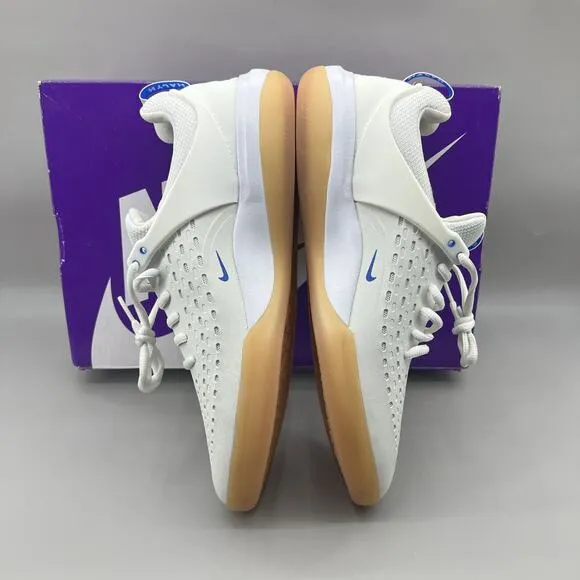 Nike SB Zoom Nyjah 3 Sneakers Men's Size 10 White Blue Skateboard Low Sneakers