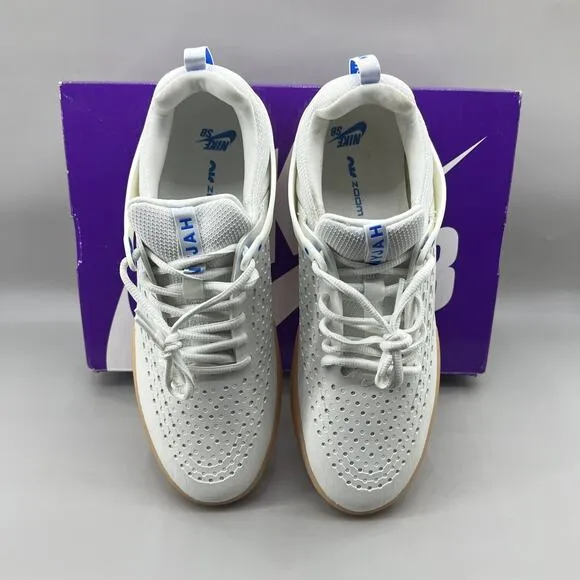 Nike SB Zoom Nyjah 3 Sneakers Men's Size 10 White Blue Skateboard Low Sneakers