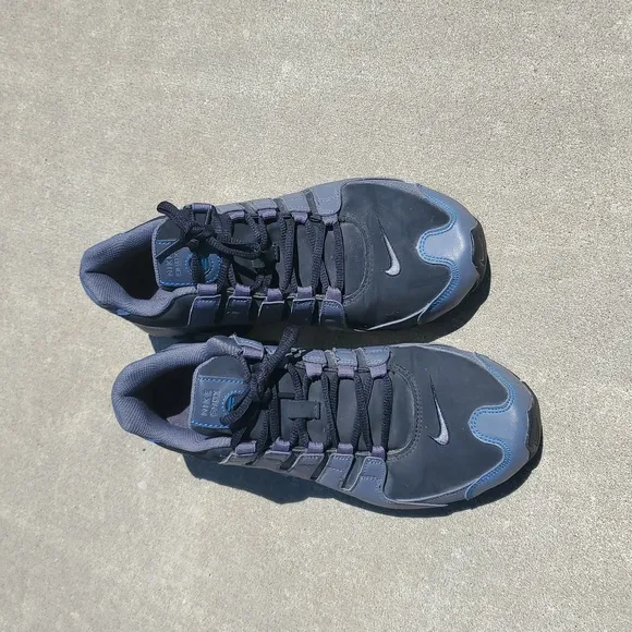 Nike Shox Gray and Blue Running Shoes
