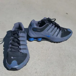 Nike Shox Gray and Blue Running Shoes