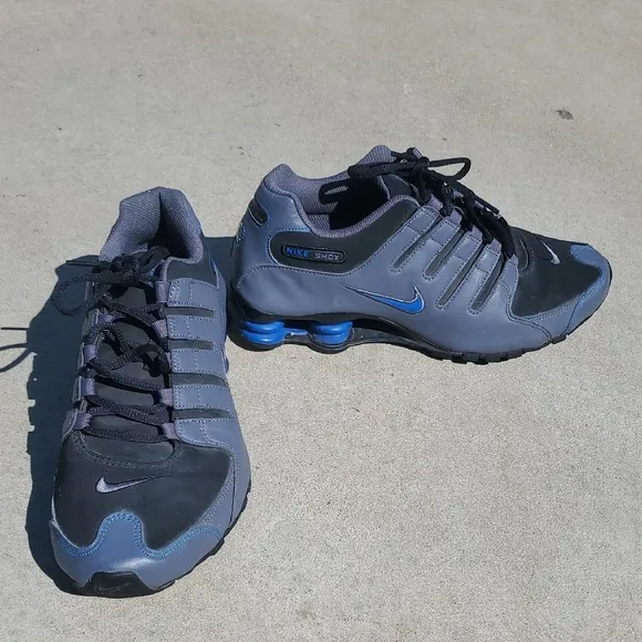 Nike Shox Gray and Blue Running Shoes