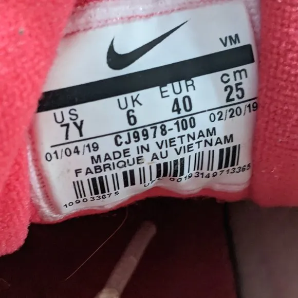 Nike Unisex Kids Air Max 97 CJ9978-100 White Lace Up Sneaker Shoes Size 7Y