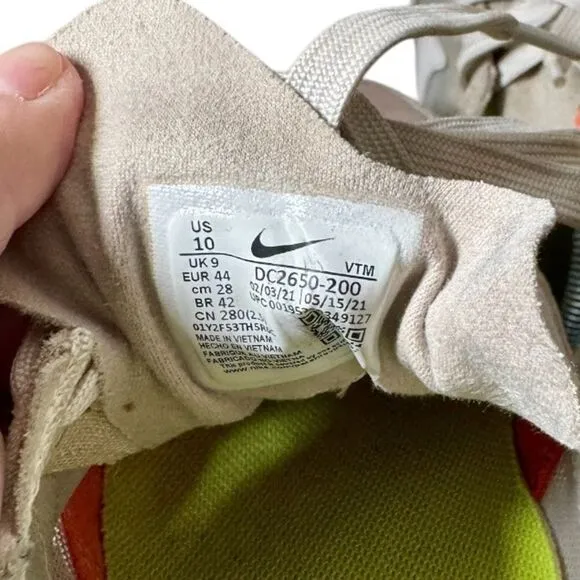 Nike Waffle One Crater Cream Orange Beige Shoes Sneakers Men's Size 10