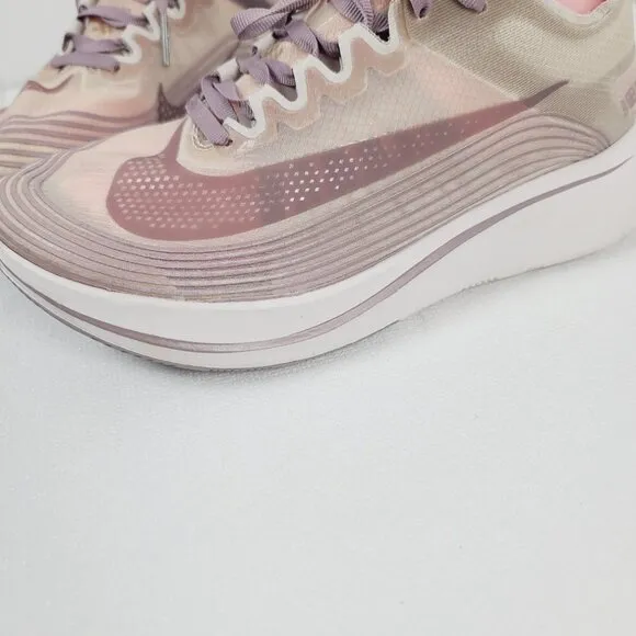 Nike Women's Taupe Grey-Obsidian Lab Zoom Fly SP Chicago Running Shoes Size 6.5