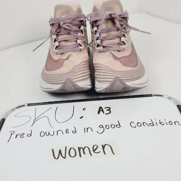Nike Women's Taupe Grey-Obsidian Lab Zoom Fly SP Chicago Running Shoes Size 6.5