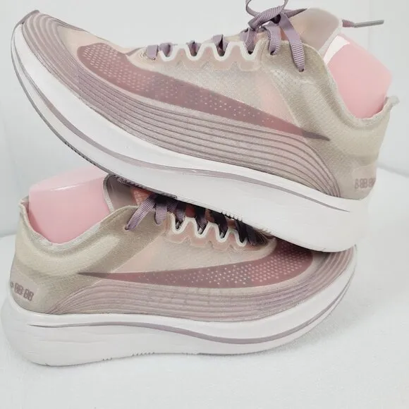 Nike Women's Taupe Grey-Obsidian Lab Zoom Fly SP Chicago Running Shoes Size 6.5
