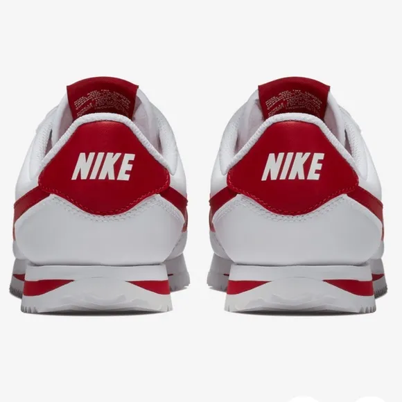 Nike | Youth Unisex White and Red Leather Cortez lace up Sneakers, size 6.5