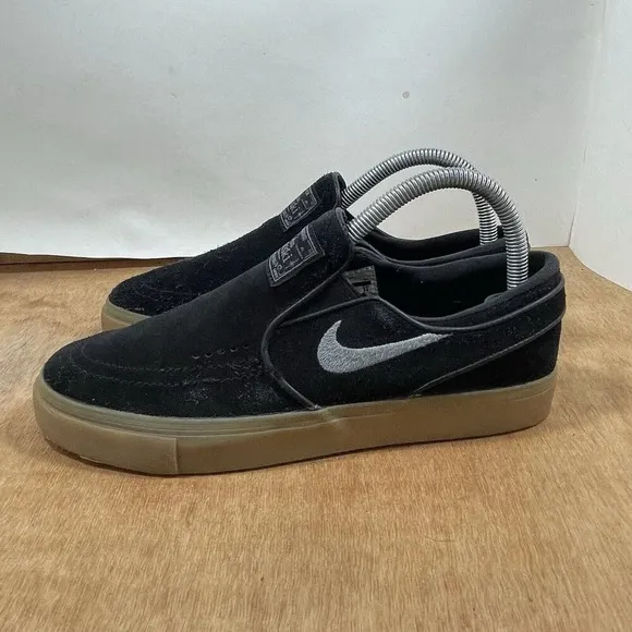 Nike Zoom Stefan Janoski Slip On Men Size 6 Black White Sneaker 833564-001