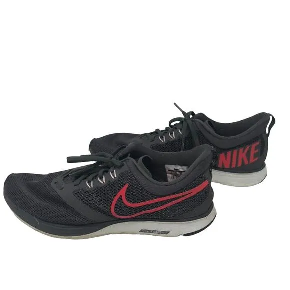 Nike Zoom Strike Running Shoes Grey Red Mens 12