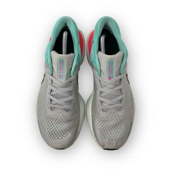 Nike ZoomX Invincible Run Running Shoes Flyknit Grey Turquoise Pink Mens Size 12