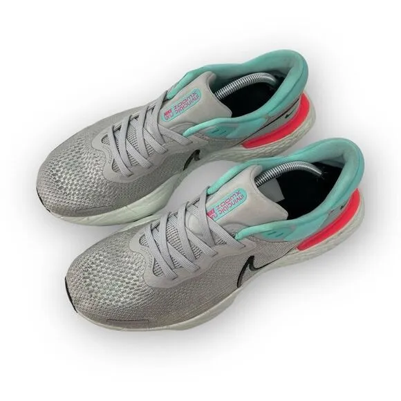 Nike ZoomX Invincible Run Running Shoes Flyknit Grey Turquoise Pink Mens Size 12