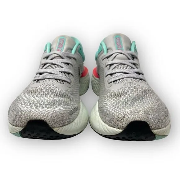 Nike ZoomX Invincible Run Running Shoes Flyknit Grey Turquoise Pink Mens Size 12