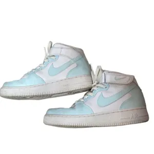 Nike Air Force 1 Custom Baby Blue Mid Men’s Sneakers. Size 8.