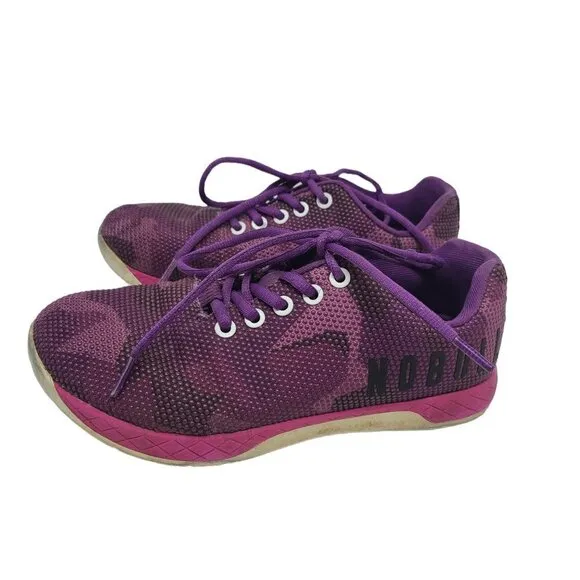 Nobull size W6.5 M5 Purple Pink Camo Athletic‎ Workout Trainers Shoes UNISEX